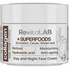 RevitaLAB - Crema idratante antietà al collagene giorno e notte, arricchita con acido ialuronico, supercibi, vitamine e un filtro UVA/UVB, età 30-45, 50 ml