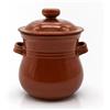 Generico Pentola Bombata Ceramica Smaltata con Coperchio 20cm - Casseruola Forma Arrotondata Antiaderente - Brasature Stufati Cotture Lente - Made in Italy