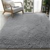 TAOLITAO Tappeto Salotto Shaggy 60 x 140 cm Antiscivolo Morbido Tappeti da Soggiorno a Pelo Lungo Facile Manutenzione per Soggiorno, Tappetino per Il Letto, Grigio Chiaro