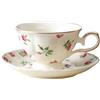 fanquare Vintage Set di Tazza e Piattino in Porcellana 180ml,Tazza da Tè con Motivo a Rose Servizio da Caffè Elegante per Colazione Pomeridiano Casa Ufficio e Regalo