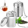 YEJAHY Set Di 2 Filtri Per Tè In Acciaio Inossidabile 304, Infusore Per Tè A Maglia Fine Per Tè Sfuso, Set Di Infusori Per Tè Con Sottobicchiere E Catena, Filtro Per Tè Riutilizzabile