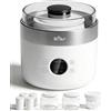 Bear Yogurtiera e casara per formaggio fresco, inclusi 4 tazze porzionate in ceramica da 125 ml, 2 contenitori in vetro XXL da 1 litro e 4 programmi preimpostati per yogurt greco e formaggio