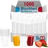 G.M. DISTRIBUZIONE 1000 Bicchieri Kristal da 120ml in Kristal PS Trasparente, Riutilizzabili, Per Caffè, Liquori, Amari, Vino, Superalcolici, Bicchieri Multiuso Riutilizzabili, Per Bar e Lounge Bar