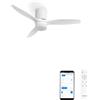 CREATE / WINDCALM LINE/Ventilatore da soffitto bianco con luce Wifi e telecomando, linee orizzontali / 40W, Timer, Ø132 cm, 6 velocità, 3 temperature di luce, funzione estate-inverno