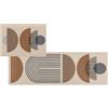 Astra Tappeto ingresso interno antiscivolo Set di 2 Cerchi beige - Tappetino antisporco assorbente - Lavabile a 30°C - Tappeto moderno per ingresso e casa