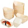 YARNOW 100 ciotole Riutilizzabile in legno per patatine fritte finger food piccola ciotola da portata Take Box snack ciotola per sushi tapas compleanno barbecue party 8,5 x 6 x 3 cm