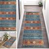 ZUZEKU - Tappeto Boho Marocco per corridoio, cucina, lavabile, antiscivolo, lungo, blu, vintage, in poliestere, venduto al metro, personalizzabile, per soggiorno, camera da letto, 70 x 150 cm