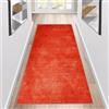 Siunwdiy Tappeto da Cucina Arancio-rosso Moderno Passatoia Cucina Antiscivolo Lavabile,Tappeto Cucina Antiscivolo Tinta Unita Tappeto Corridoio Per Cucina,Camera Da Letto,Soggiorno,Arancia,60x140cm