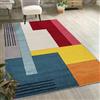 Mazovia Tappeto geometrico moderno a pelo corto Mazovia - Tappeto morbido colorato per soggiorno, camera da letto, sala da pranzo - certificato OEKO-TEX - 140 x 200 cm - Turchese Crema / A092a