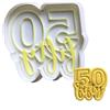 Tagliabiscotti.it - 50 fifty - Compleanno cinquantesimo/anniversario - Cookies Cutter Formina Stampo per creare biscotti e decorazioni in pasta di zucchero per torte - 8 x 7,8 x 1,2cm