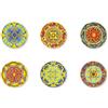 Excelsa Trinacria Set 6 Piatti Dessert/Aperitivo, Porcellana, 15 cm, Multidecoro