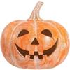 Durashmall Decorazione a lanterna a forma di zucca di Halloween, decorazione per interni in resina, decorazione per interni e per posizionare candele a LED per feste di Halloween (17 cm)