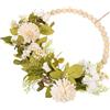 Gatuida Ghirlanda Decorativa da Parete Fiori e Foglie Verdi Simulate in Seta e Legno Bianco, senza Necessità di Potatura, per Decorazioni Interne e Matrimoni