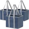 VENO Bag Borsa della Spesa Riutilizzabile, Confezione da 3, Borsa per Carrello della Spesa, Scatola di immagazzinaggio, Fondo Rigido, Pieghevole, Borsa Multiuso (Blu Scuro - Set da 3)