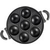 Gvblkq 7 Hole Cast Iron Muffin Pan - Round Multi Cup Baking Tool, Industrial Grade Scone and Cupcake Tray with Side Handles, Oven to Table Cookware, Ideal for Campfire Cooking or Workplace Kitchens