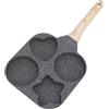 Generic Padella per 4 uova, padella antiaderente per omelette, stampo multifunzione per uova, manico in bachelite staccabile, padella per uova a forma di cuore da 18 cm, padella leggera per pancake e sandwich