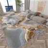 Generico Tappeto a Pelo Corto Oro Bianco Texture Agata 120x170 cm Antiscivolo Lavabile Antimacchia Tappeto per Soggiorno, Camera da Letto e Cucina, Tappeto per Corridoio Camera dei Bambini