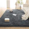 QINLIGAO Tappeto Salotto Pelo Lungo 200 x 300 cm Morbidissimo Tappeto da Pavimento Grande Senza Tempo Elegante per Soggiorno Corridoio Cameretta, Grigio Scuro