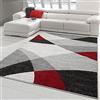 Teppich-Traum Tappeto da Soggiorno moderno con motivo astratto | facile da pulire | grigio rosso Größe 200x280 cm