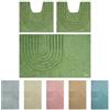 Olivo Tappeti OLIVO.shop | PARURE MODERN, Set Tappeti Bagno 3 pezzi, Tappeti bagno antiscivolo, Tappeto bagno cotone, Tappeti bagno lavabili, vari colori (MODERN SALVIA)