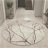 Teppich-Traum Tappeto moderno dal Design di Rami astratto | easy care | crema marrone, 200 cm rund
