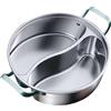 LOVIVER Shabu Shabu Pot 316 Pentola in Acciaio Inossidabile con Divisore, Pentola Da Cucina, Pentola Calda a Doppio Sapore per Riunioni di Famiglia, Casa, Cam, 32 centimetri