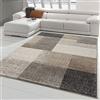 Teppich-Traum Tappeto da Soggiorno moderno con Quadrati | facile da pulire | grigio beige Größe 160x220 cm