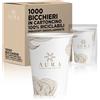 AURA LUXURY COLLECTION Bicchieri in cartoncino imbustati singolarmente monouso bianchi riciclabili per hotel e b&b 210 ml (1000)