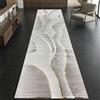 CARPETIA Tappeto per Corridoio Lungo, Bettumrandung per Camera da Letto, Pelo Corto, Linee Sinuose Moderne, Lussuoso ed Elegante, Effetto Lucido, Crema e Oro, 80 x 300 cm