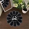 Shovagy Trippy Happy Face Tappeto fresco Tufted ad asciugatura rapida tappetini da bagno per il bagno antiscivolo tappetino da bagno assorbente acqua 71 cm nero tappeti da bagno Halloween gotico