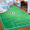 Mazovia Tappeto Salotto - Tapeto Stampato Pelo Corto - Morbido Tappeto Camera da Letto - Antiscivolo Tapeto EMMA - Tappeto Bambini Motivo Calcio - Verde 80x150cm