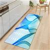 WMHDSJ Tappeti Tappeto cucina Tappeto antiscivolo bagno anche per cucina o ingresso impermeabile extra lungo Tappetino bagno o corridoio blu 60X180CM