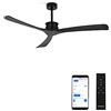 CREATE / WIND LARGE DC/Ventilatore da soffitto nero con WIFI / 6 velocità, silenzioso, programmabile, due altezze