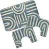 Prati di Casa Tappeto da Bagno Parure Camelia 3pz MADE IN ITALY (POLVERE-GEOMETRIC)