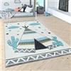 Paco Home Tappeto Bambini Cameretta Colori Pastello Moderni Motivi Graziosi Effetto 3D, Dimensione:140x200 cm, Colore:Crema