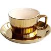 RETHPA Tazzine da Caffè Set di tazza di caffè e piattino in ceramica placcati in oro da 250 ml - bianco
