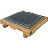 Mottinox Pietra Lavica Siciliana con Scolo, Quadrata 30x30, con Supporto Legno Faggio, Estraibile, Piastra Refrattaria per Cucinare (30x30cm) (MTX131)