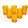 Omada Design Set di 6 bicchieri di plastica in vetro o long drink, 14,95 OZ, alti 4,91 pollici, infrangibili, ottagonali, impilabili e lavabili in lavastoviglie, gialli