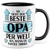 Pagma Druck Tazza con scritta in lingua tedesca So sieht der beste Nonno der Welt aus, wenn er Kaffee bezinkt - Caffè tazza da 330 ml in ceramica, nonno nipote nonno, famiglia