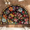 YongXinMY Tappetino Semicircolare Stile Boho - Tappeto di Benvenuto Semicircolare con Motivo Pietra Vintage Antiscivolo Assorbente per Pavimento per Ingresso Interno Esterno Bagno Cucina (P, 80 x 120