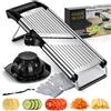 MASTERTOP Mandolina regolabile in acciaio inossidabile con lama affilata integrata, tagliaverdure multifunzionale, affettatrice manuale da cucina per frutta e alimenti