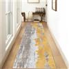 Siunwdiy Tappeto da Cucina modernimarrone e oro,Tappeto Passatoia Corridoio Tappeto Cucina Antiscivolo Lavabile 3 metri Tappeti RunnerLungo Tappeto per Cucina,Corridoio,Soggiorno,camera ,D'oro,60x300cm
