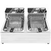 Babeenoo Friggitrice commerciale 2500W elettrica in acciaio inox Friggitrice Friggitrice Temperatura regolabile 60-200℃ 6L Doppia Friggitrice con rete di frittura in acciaio inox per mense, alberghi