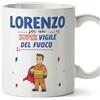 Mugffins Tazza Personalizzata in ceramica per VIGILE DEL FUOCO uomo 11 oz / 350 ml - In italiano - Sei Super! - Idea regalo per compleanno, anniversario, natale, laurea