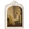 XLWLLNJ Cornice Portafoto Antica Ovale Centrotavola Decorativo con Aspetto Lussuoso E Lavorazione Artigianale Adatto per Regali di Compleanno Capodanno E, Bianco