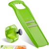 Börner Affettaverdure Roko PowerLine Set (2 pezzi) - Tagliaverdure per frutta & verdura + Portaverdure - Mandolina a Julienne - Grattugia per verdure - Set di Grattugie da Cucina (Verde)