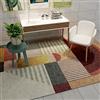 Tzvpsu Tappeto tappeto stanza bambini Tappeto moderno design strisce geometriche rosse gialle verdi velluto tappeto tappeto bimbi 160x200cm
