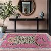 BLOSSOMLIFE Tappeto con tigre tibetana per ingresso, stile bohémien, verde, con tigre verde, lavabile, con stampa leopardata, per camera da letto e cucina, antiscivolo, a pelo basso (rosa, 140 x 200 cm)