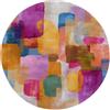 Generic Tappeto Salotto Rotondo Astratto Pelo Corto, Geometria Stampa Antiscivolo Tondo Moquette, Colore per Soggiorno Bambini Camera Cucina Bagno Domestica Decor 100 cm