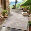 SIMPEX Tappeto Outdoor Beige 80x250 cm Passatoia Resistente alle Intemperie UV Facile da Pulire Design Foglie di Palma per Cucina Balcone Terrazza